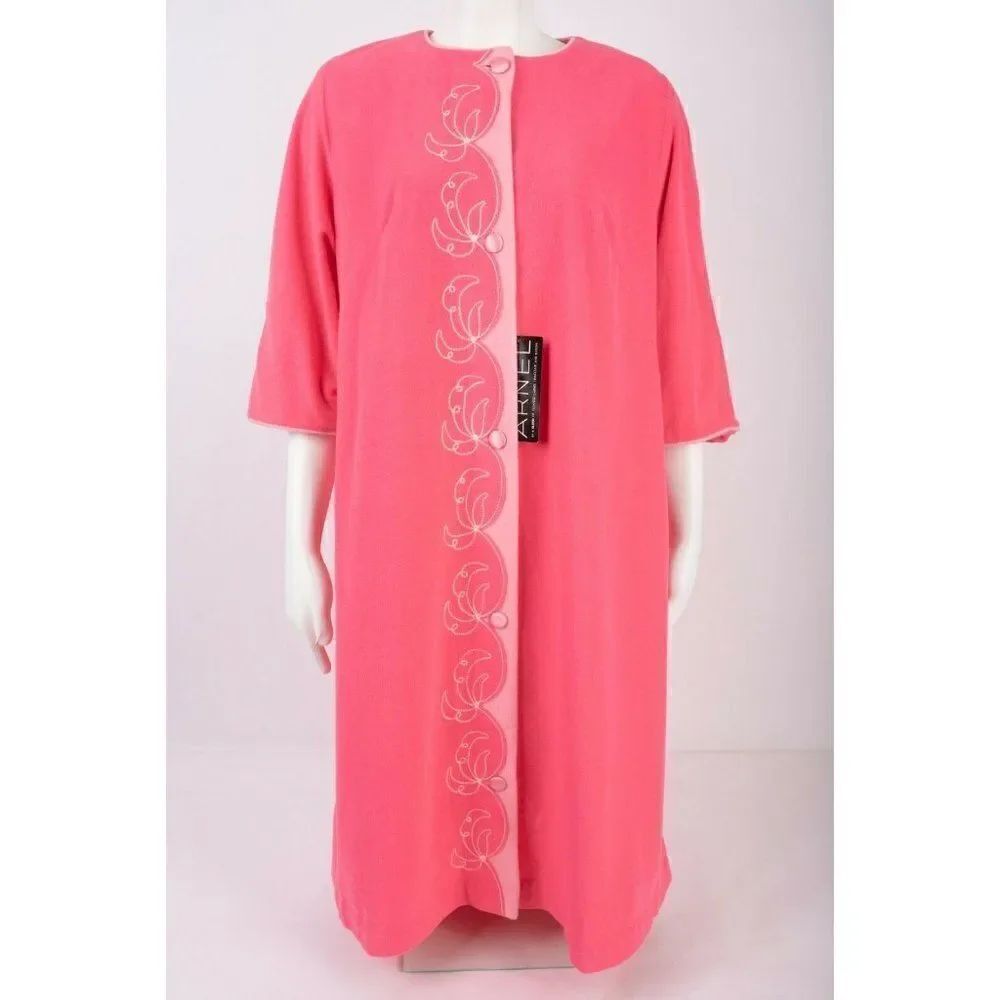 Vintage 60s Dela-Ann Creation Pink Robe House Coat